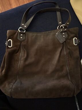 Coach Colette Authentic Tote Brown Leather Suede Bag F1320-F24689